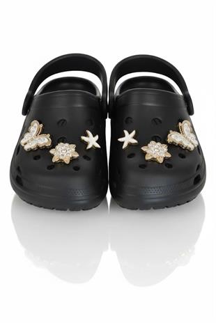 Cross Anatomik Taşlı Siyah Eva Plaj Deniz Günlük Çocuk Terlik 755