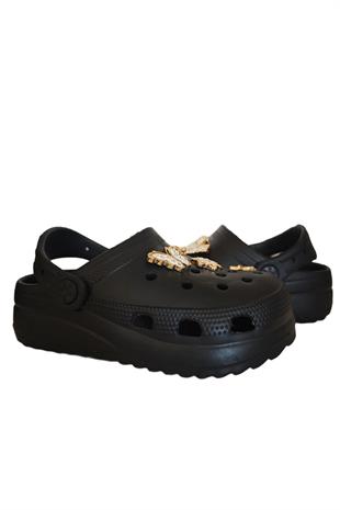Cross Anatomik Taşlı Siyah Eva Plaj Deniz Günlük Çocuk Terlik 205