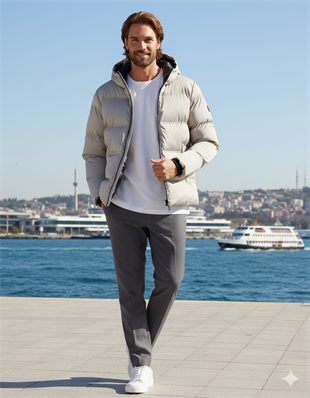 Jack & Jones JJKAITO PUFFER JACKET BF Erkek Mont Bej 12282300