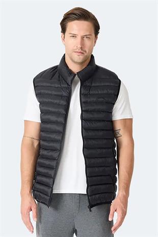 Slazenger HELIX Erkek Fermuar Cepli Siyah Yelek