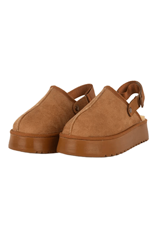 Roy Jones Hobart Kadın İçi Kürklü Taba Yüksek Taban Günlük Terlik 9000-104