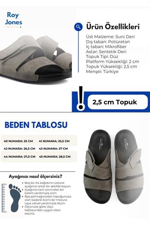Roy Jones Prag Erkek Gri Çapraz Günlük Terlik 5004