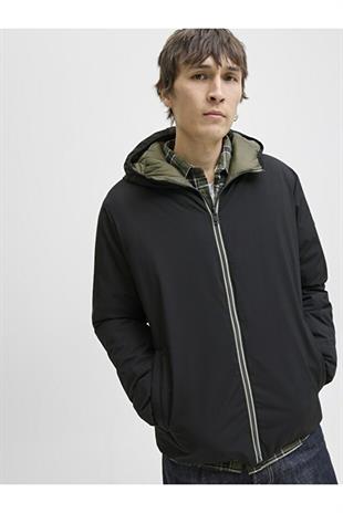 Jack & Jones JJEBROOK REVERSIBLE Erkek Çift Taraflı Mont Siyah 12278780