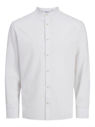 Jack & Jones JJESUMMER Band Erkek Keten Gömlek Beyaz 12269319