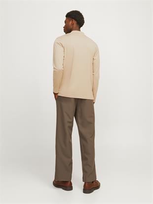 Jack & Jones JPRCCRODNEY LS Polo Yaka Bej Erkek Sweat Shirt 12259645