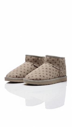 Pierre Cardin Baskılı Kadın İçi Peluş Süet Bej Günlük Bot 55391