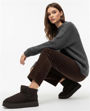 Roy Jones Melbourne Kadın İçi Kürklü Siyah Yüksek Taban Günlük Bot 9000-101