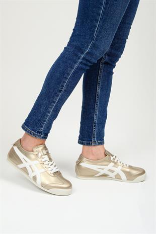 eTayger E-2004 Altın Beyaz Kadın Sneaker Spor Ayakkabı