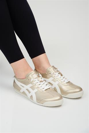 eTayger E-2004 Altın Beyaz Kadın Sneaker Spor Ayakkabı