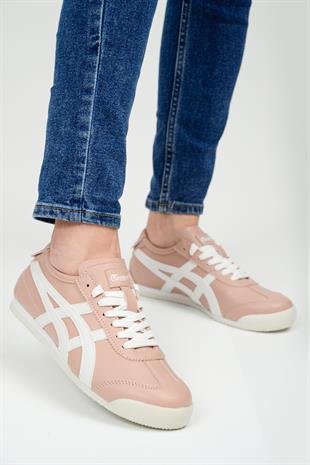 eTayger E-2009 Pudra Beyaz Kadın Sneaker Spor Ayakkabı