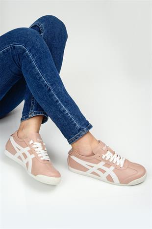 eTayger E-2009 Pudra Beyaz Kadın Sneaker Spor Ayakkabı