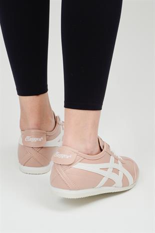 eTayger E-2009 Pudra Beyaz Kadın Sneaker Spor Ayakkabı