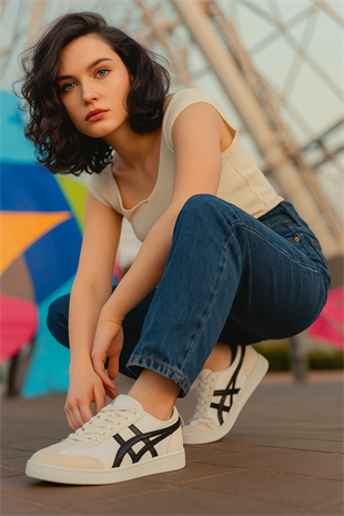 eTayger E-3152 SMB Beyaz Siyah Unisex Sneaker Spor Ayakkabı