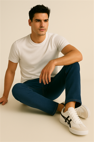 eTayger E-3152 SMB Beyaz Siyah Unisex Sneaker Spor Ayakkabı