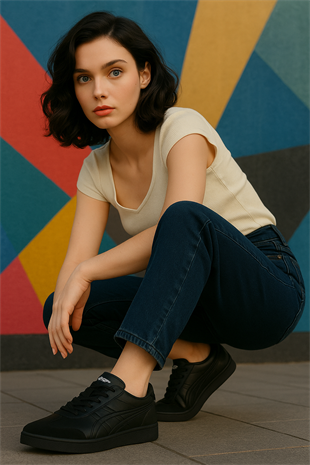 eTayger E-3151 SMB Siyah Siyah Unisex Sneaker Spor Ayakkabı