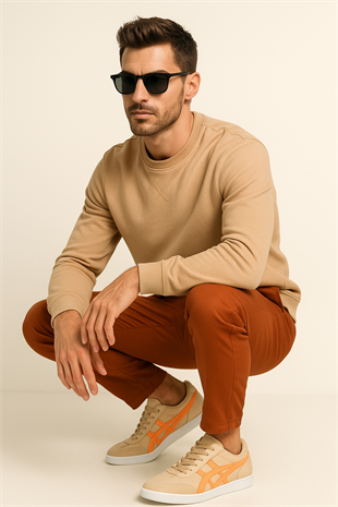 eTayger E-3174 SMB Bej Turuncu Unisex Sneaker Spor Ayakkabı