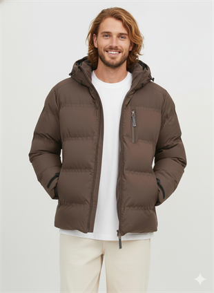 Jack & Jones Jcosweep Soğuk Geçirmez Erkek Mont Kaban Seal Brown 12238998