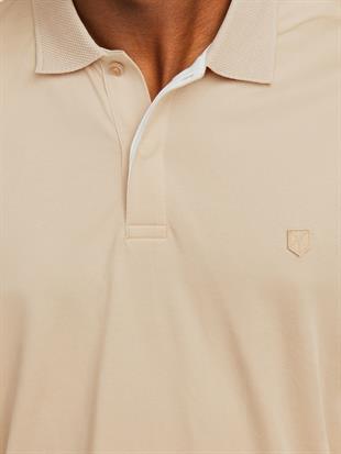 Jack & Jones JPRCCRODNEY LS Polo Yaka Bej Erkek Sweat Shirt 12259645