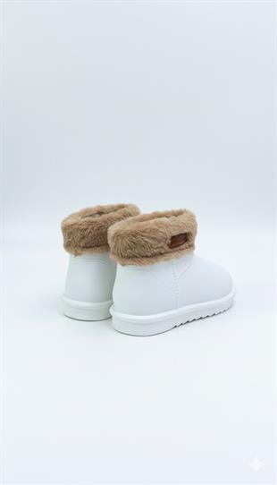 Pierre Cardin Kadın Kürklü Beyaz Günlük Yağmur Bot 55314