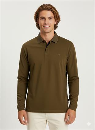 Jack & Jones JPRCCRODNEY LS Polo Yaka Haki Erkek Sweat Shirt 12259645