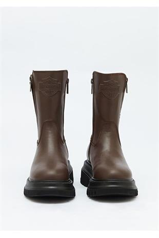 Harley Davidson RIVER Kahverengi Deri Kadın Bot Postal Ayakkabı