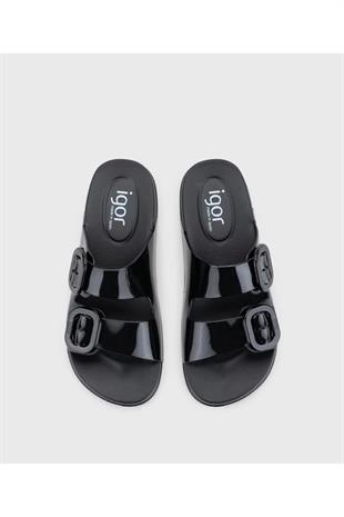 İgor Habana Brillo Kadın Terlik Siyah Negro S10334-002