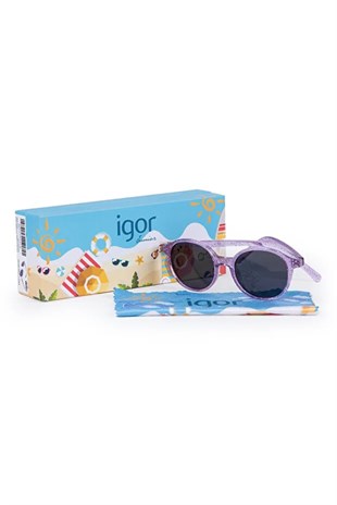İgor Pendy Kız Çocuk Lila Simli Uv Korumalı Güneş Gözlük TR273-09S