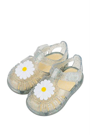 Igor Tobby Gloss Flor Çocuk Cırtlı Sandalet Tr.Transparente Multi Glitter S10322-386