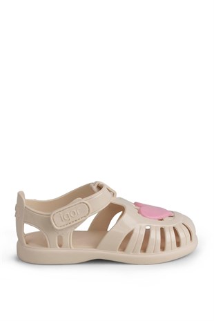Igor Tobby Gloss Love Bebek Çocuk Sandalet S10310-079 (BB364) Marfil/Fildişi