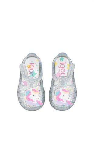 İgor Tobby Unicornio Tr.Transparente Multi Glitter Çocuk Sandalet S10341 386
