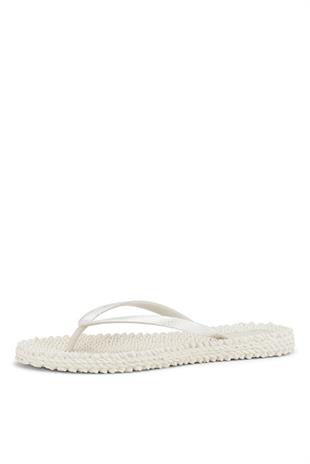 Ilse Jacobsen Cheerful01 Creme Beyaz Parmak Arası Kadın Terlik