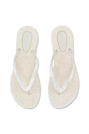 Ilse Jacobsen Cheerful01 Creme Beyaz Parmak Arası Kadın Terlik