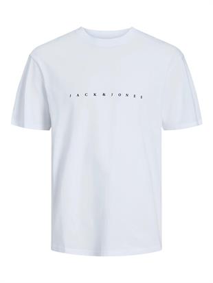 Jack & Jones JJESTAR Logo Yazı Beyaz Erkek Tişört 12234746