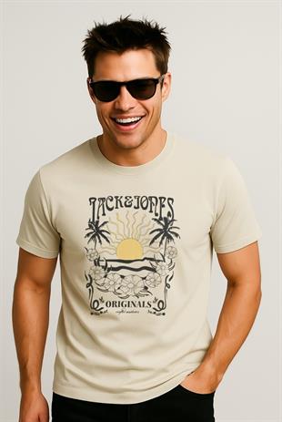 Jack & Jones JORCALIFA Logolu Celadon Tint Tişört 12286108