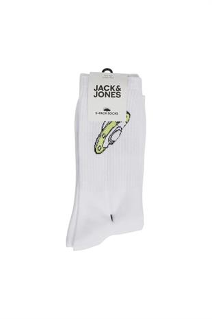 Jack & Jones Erkek 5 li Beyaz Pop Art Çorap 12240536