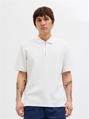 Jack & Jones AUSTIN Logolu Erkek Beyaz Polo Yaka Tişört 12279177