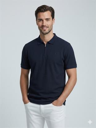 Jack & Jones AUSTIN Logolu Erkek Lacivert Polo Yaka Tişört 12279177