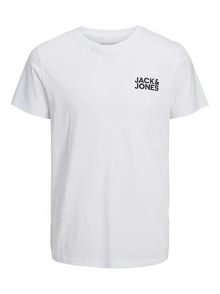 Jack & Jones Corplogo Küçük Logo Erkek Beyaz Tişört 12151955