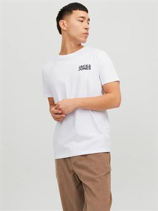 Jack & Jones Corplogo Küçük Logo Erkek Beyaz Tişört 12151955