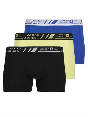 Jack & Jones JACANGUS Erkek 3 Lü Set Sarı Mavi Siyah Boxer 12277576