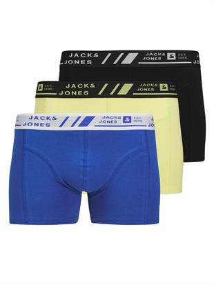Jack & Jones JACANGUS Erkek 3 Lü Set Sarı Mavi Siyah Boxer 12277576