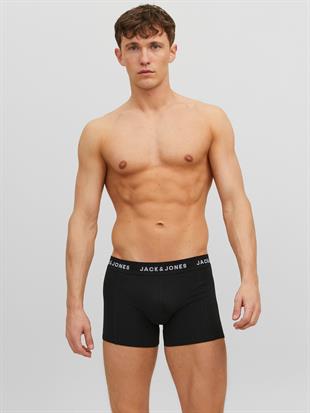 Jack & Jones JACANTHONY Erkek 3 Lü Set Siyah Boxer 12160750 Siyah Gri Laci 3 Renk
