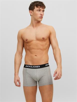 Jack & Jones JACANTHONY Erkek 3 Lü Set Siyah Boxer 12160750 Siyah Gri Laci 3 Renk