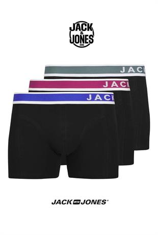 Jack & Jones JACEASTON Solid Erkek 3 lü Set Siyah Boxer 12281991
