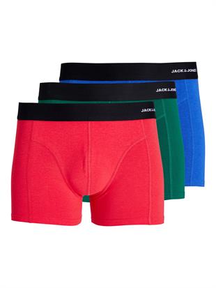 Jack & Jones LUCAS BAMBO Erkek 3 Lü Set Mavi Kırmızı Yeşil Boxer 12240403