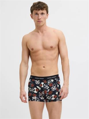 Jack & Jones JACMURPHY SKULL Erkek 3 lü Set Titan Black Boxer 12283379