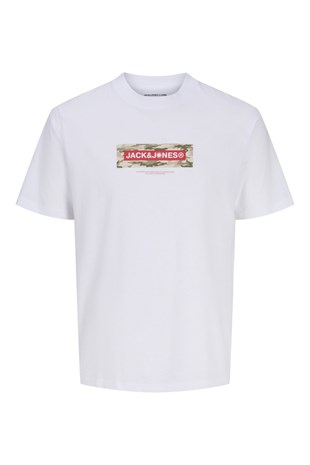 Jack & Jones Jcobreeze Marka Baskılı Erkek Beyaz Tişört 12297851