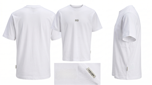 Jack & Jones Jcobreeze Ön Logolu Bisiklet Yaka Erkek Beyaz Tişört 12298989