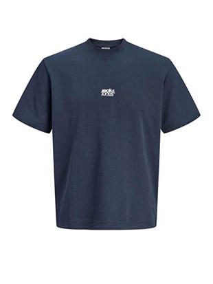 Jack & Jones Jcobreeze Ön Logolu Bisiklet Yaka Erkek Lacivert Tişört 12298989