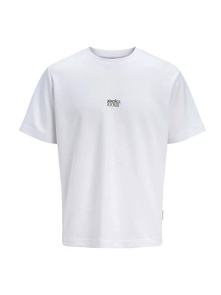 Jack & Jones Jcobreeze Ön Logolu Bisiklet Yaka Erkek Beyaz Tişört 12298989